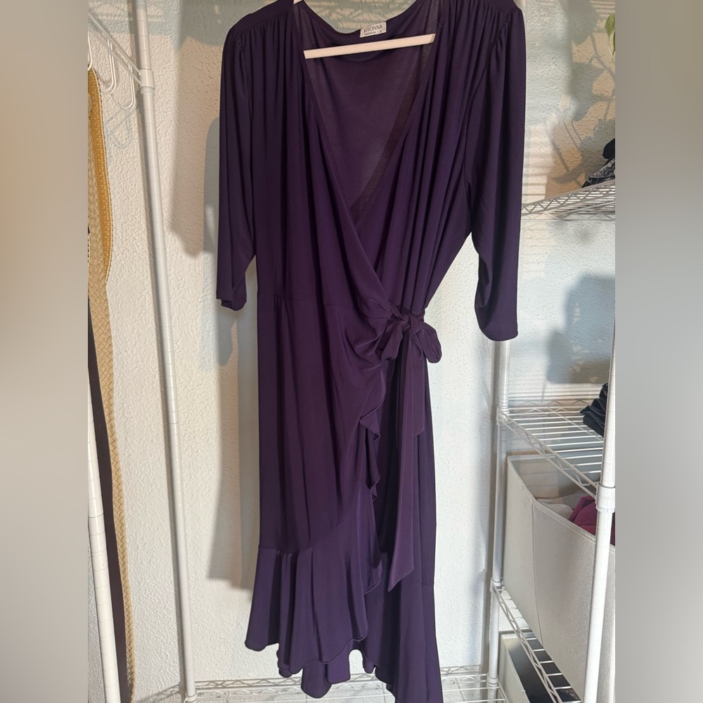 Kiyonna Deep Purple wrap Dress